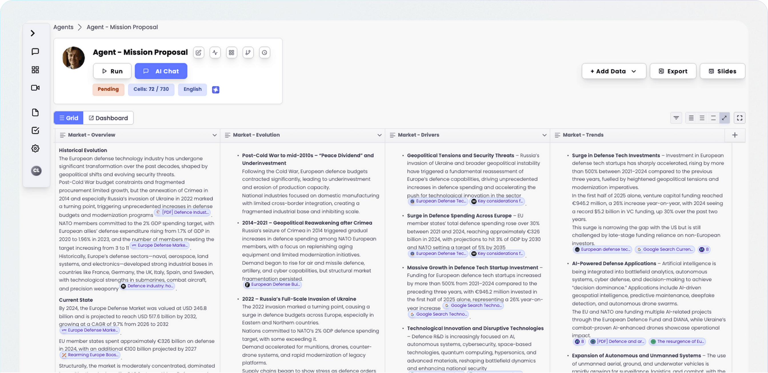 Lampi AI platform overview showing unified data insights and AI workflow automation for finance professionals